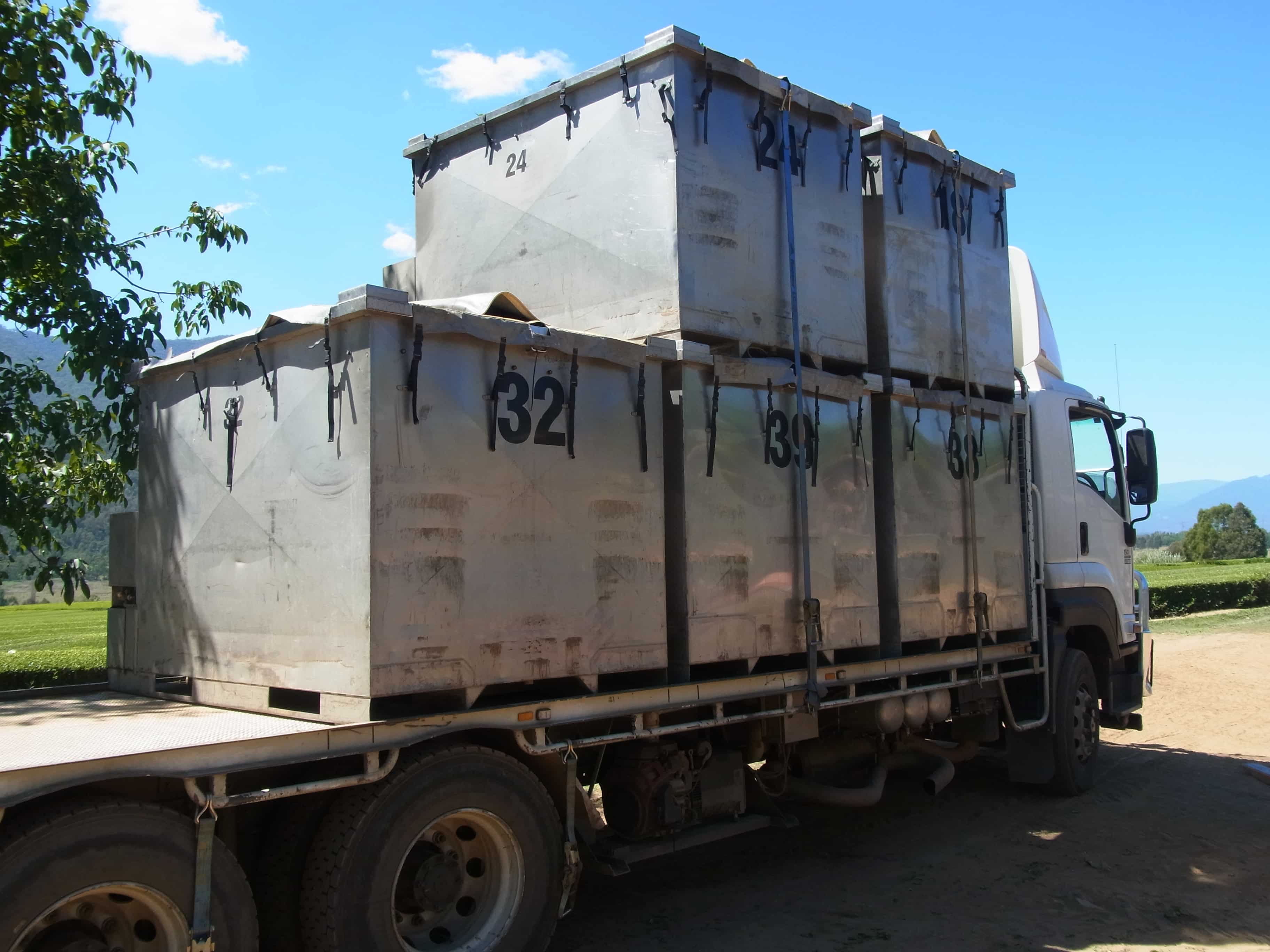 alloy containers filled with tea